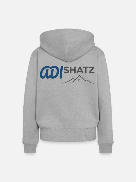 Geometrischer Blitzberg - Frauen Premium Bio Zip Hoodie - Grau meliert