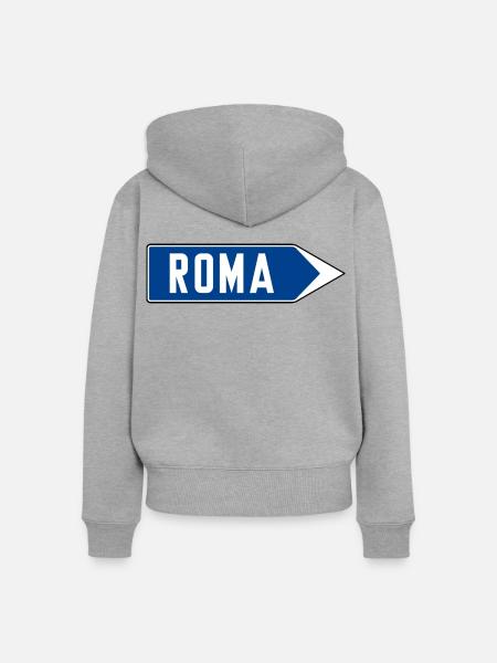 Segnale_stradale_italiano_1959_-_segnale_di_dir - Frauen Premium Bio Zip Hoodie - Grau meliert