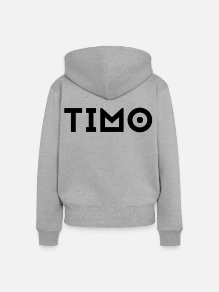 Vorname Timo - Frauen Premium Bio Zip Hoodie - Grau meliert