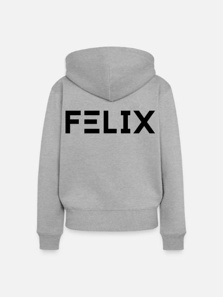 Vorname Felix - Frauen Premium Bio Zip Hoodie - Grau meliert