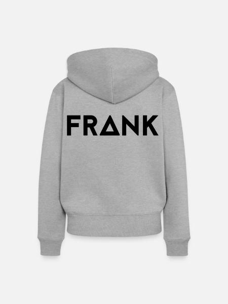 Vorname Frank - Frauen Premium Bio Zip Hoodie - Grau meliert