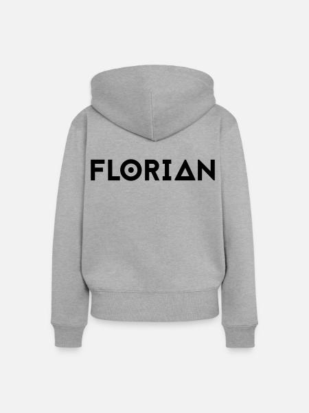 Vorname Florian - Frauen Premium Bio Zip Hoodie - Grau meliert
