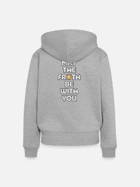 Möge der Schaum mit dir sein - Frauen Premium Bio Zip Hoodie - Grau meliert
