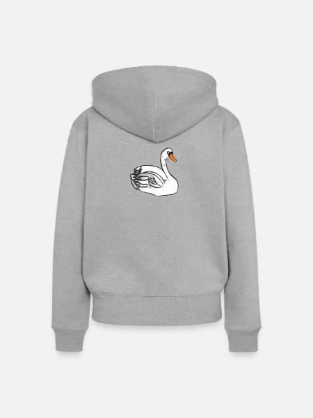schwan swan - Frauen Premium Bio Zip Hoodie - Grau meliert