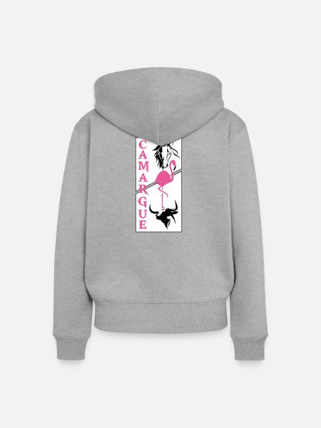Camargue - Frauen Premium Bio Zip Hoodie - Grau meliert