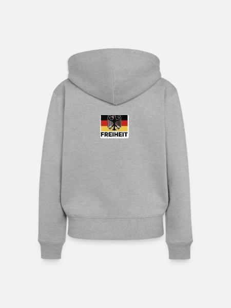 Freiheit Flagge mit Adler - Frauen Premium Bio Zip Hoodie - Grau meliert