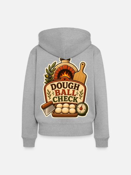DOUGH BALL CHECK - Frauen Premium Bio Zip Hoodie - Grau meliert