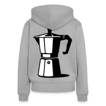 Espresso pot - Women's Premium Organic Zip Hoodie - heather grey - Back - Selfina (174cm)