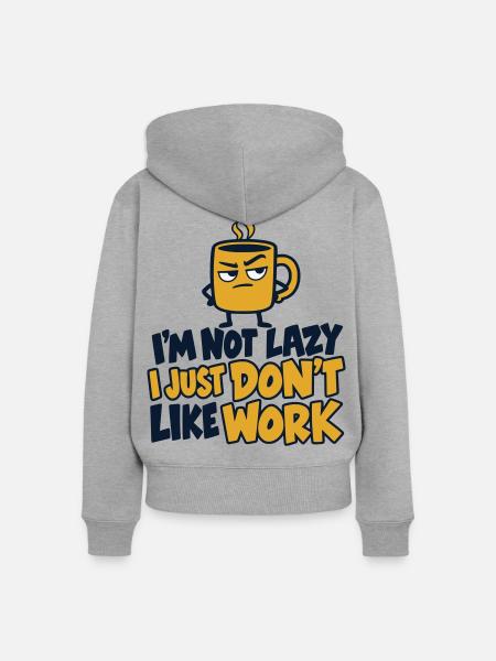 Grummeliger Kaffee-Arbeitshumor - Frauen Premium Bio Zip Hoodie - Grau meliert