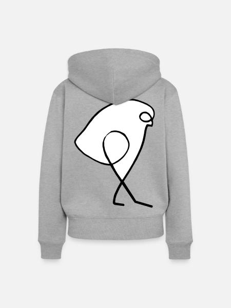 Spatz - Frauen Premium Bio Zip Hoodie - Grau meliert