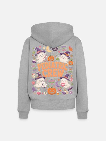 Krankenschwester Krankenpfleger Halloween - Frauen Premium Bio Zip Hoodie - Grau meliert