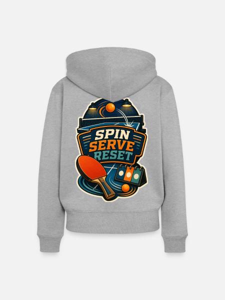 SPIN SERVE RESET - Frauen Premium Bio Zip Hoodie - Grau meliert