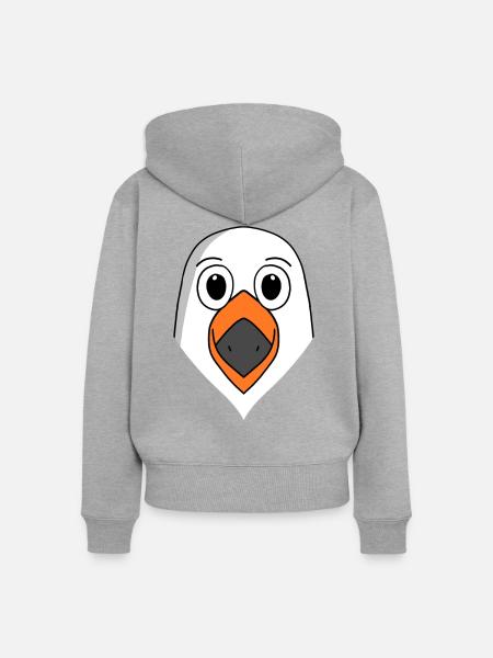 Möwe - Frauen Premium Bio Zip Hoodie - Grau meliert