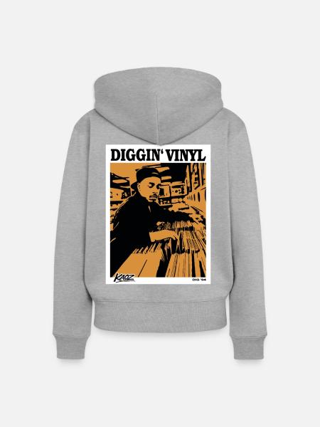 Vinyl Schallplatten Poster 94 - Frauen Premium Bio Zip Hoodie - Grau meliert