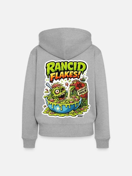 Ekelhaftes Schädelflockenmonster - Frauen Premium Bio Zip Hoodie - Grau meliert