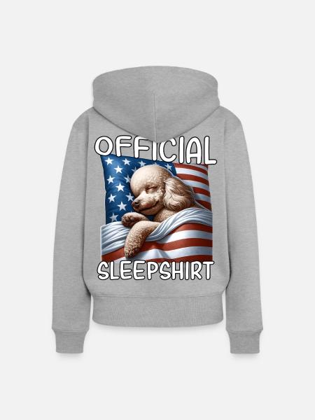 Pudel US Schlafshirt - Frauen Premium Bio Zip Hoodie - Grau meliert