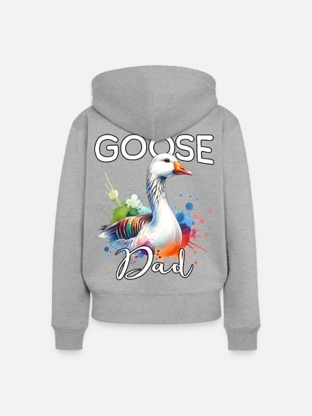 Gans Papa - Frauen Premium Bio Zip Hoodie - Grau meliert