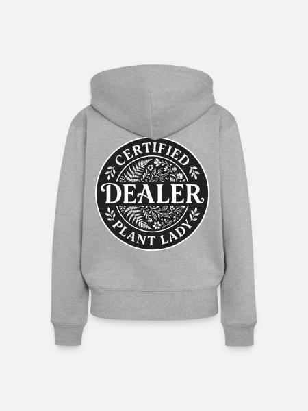 Pflanzenmama Plant Lady Zimmerpflanzen Botanik - Frauen Premium Bio Zip Hoodie - Grau meliert