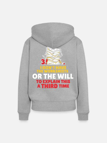 Gestapelte Arbeitsblätter – Trotz - Frauen Premium Bio Zip Hoodie - Grau meliert