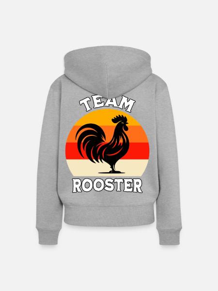 Team Hahn - Frauen Premium Bio Zip Hoodie - Grau meliert