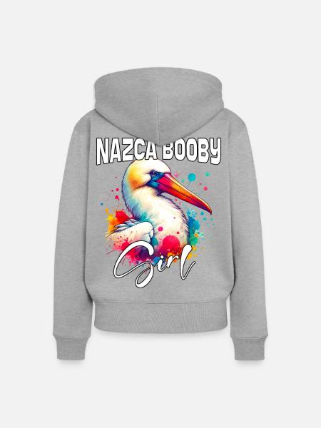 Nazca Booby Mädchen Nazca Tölpel - Frauen Premium Bio Zip Hoodie - Grau meliert