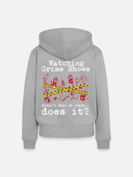 Crime-show-fan True-crime-zubehör - Frauen Premium Bio Zip Hoodie - Grau meliert