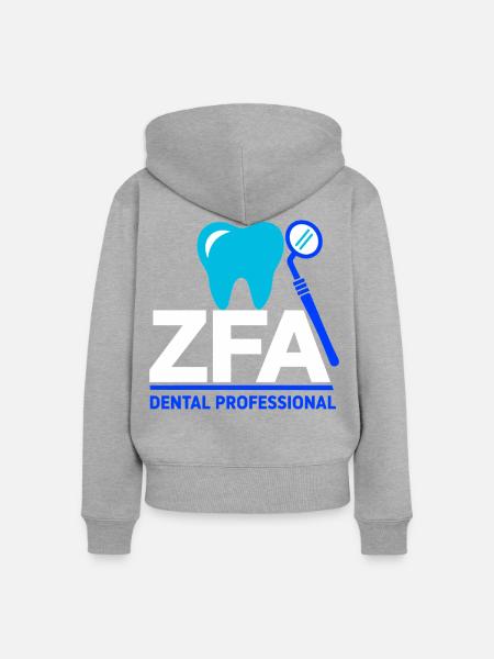 ZFA Dental Professional – Zahnmedizin Beruf - Frauen Premium Bio Zip Hoodie - Grau meliert