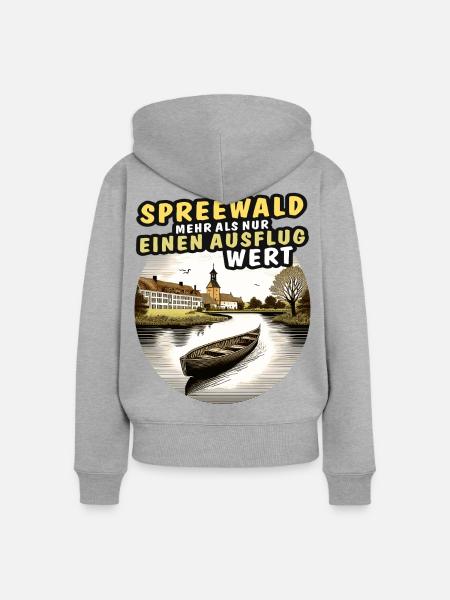 SPREEWALD AUSFLUG - Frauen Premium Bio Zip Hoodie - Grau meliert
