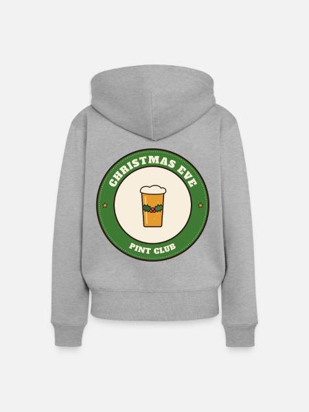 Heiligabend-Pint-Club - Frauen Premium Bio Zip Hoodie - Grau meliert