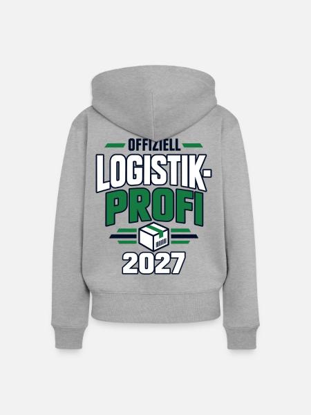 Offiziell Logistik-Profi 2027 – Abschluss - Frauen Premium Bio Zip Hoodie - Grau meliert