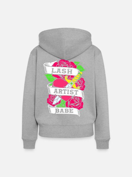 Make-up Kosmetik Kosmetikerin - Frauen Premium Bio Zip Hoodie - Grau meliert