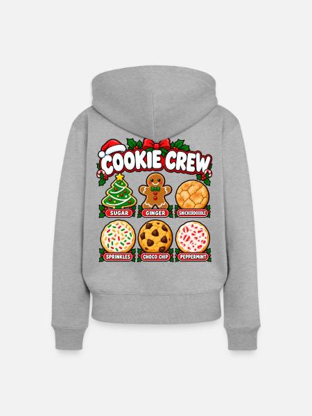 Cookie Crew Weihnachtskekse - Frauen Premium Bio Zip Hoodie - Grau meliert