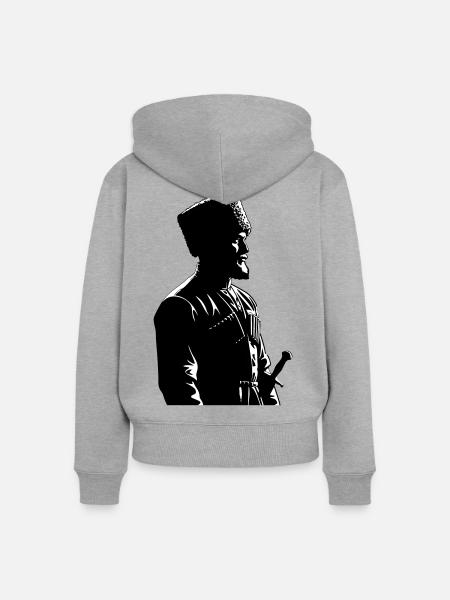 Шейх Мансур - Frauen Premium Bio Zip Hoodie - Grau meliert