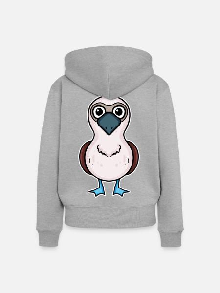 Blaufußtölpel Vogel Meeresvogel - Frauen Premium Bio Zip Hoodie - Grau meliert