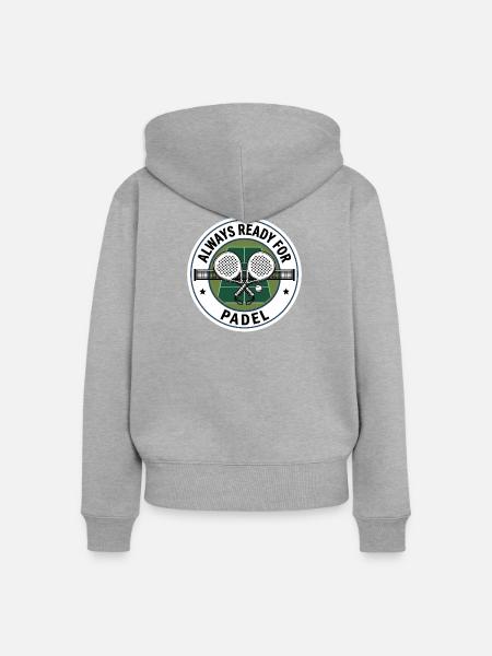 Padel Bereitschaft Logo - Frauen Premium Bio Zip Hoodie - Grau meliert