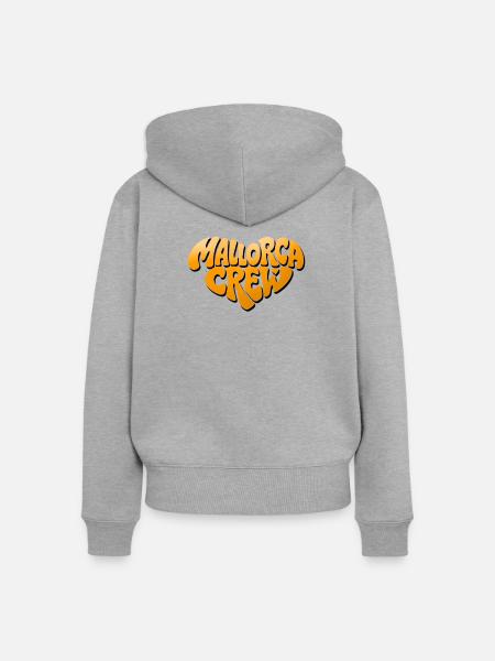 Mallorca Crew Bubble Logo - Frauen Premium Bio Zip Hoodie - Grau meliert