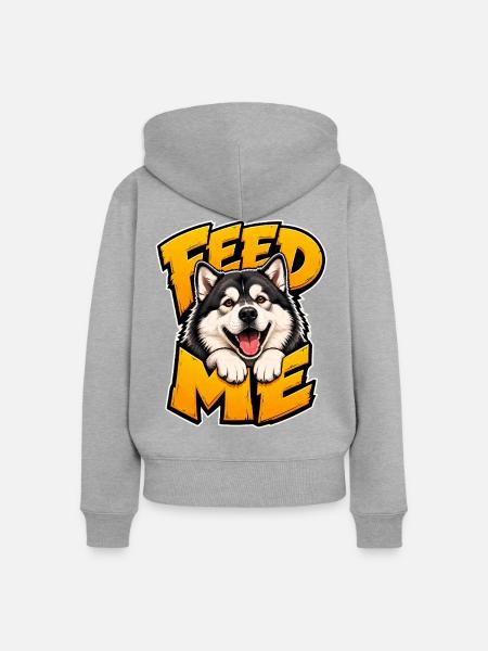 Alaskan Malamute - Frauen Premium Bio Zip Hoodie - Grau meliert