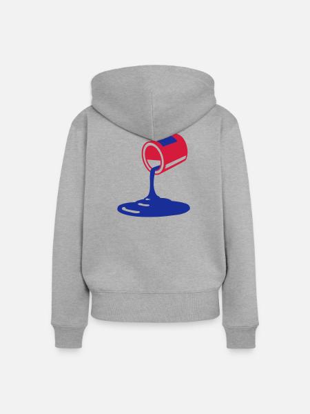 Farbe - Frauen Premium Bio Zip Hoodie - Grau meliert