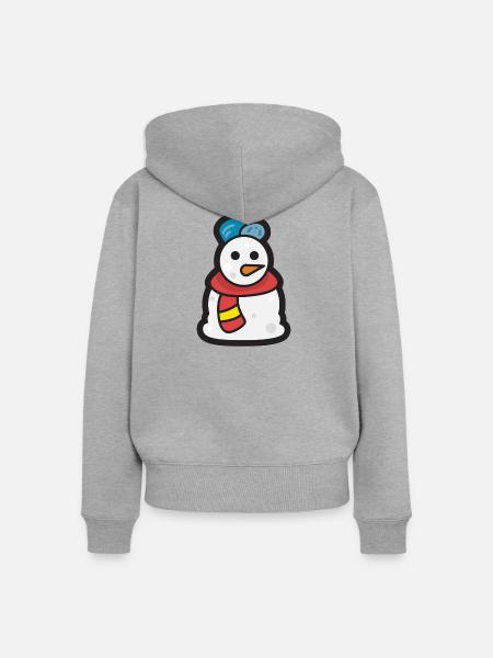 Schneemann - Frohe Weihnachten - Frauen Premium Bio Zip Hoodie - Grau meliert