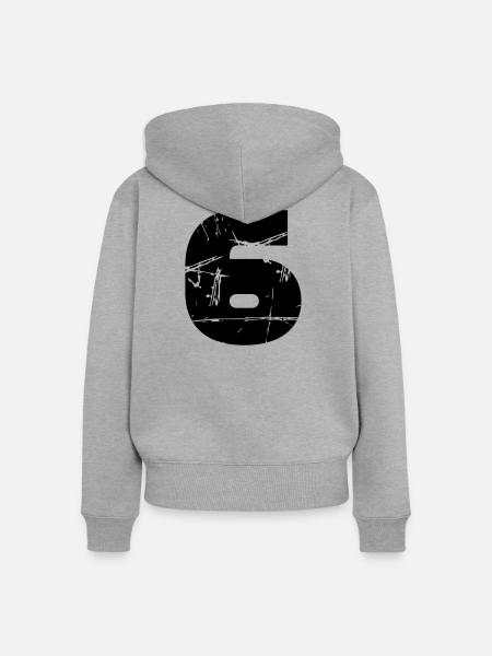 6 - Frauen Premium Bio Zip Hoodie - Grau meliert