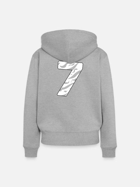 7 - Frauen Premium Bio Zip Hoodie - Grau meliert