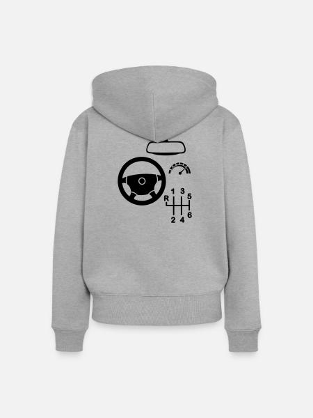 Fahrzeuginnenraum - Frauen Premium Bio Zip Hoodie - Grau meliert
