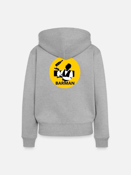 Barkeeper - Frauen Premium Bio Zip Hoodie - Grau meliert