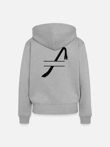 Einbruchslogo Brechstange oder Brechstange - Frauen Premium Bio Zip Hoodie - Grau meliert