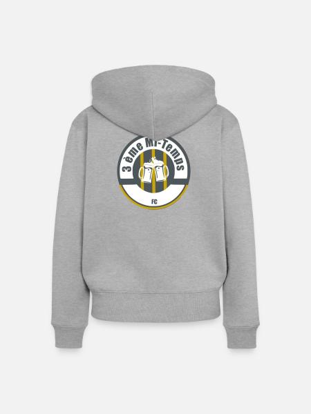 3. Halbzeit FC - Frauen Premium Bio Zip Hoodie - Grau meliert