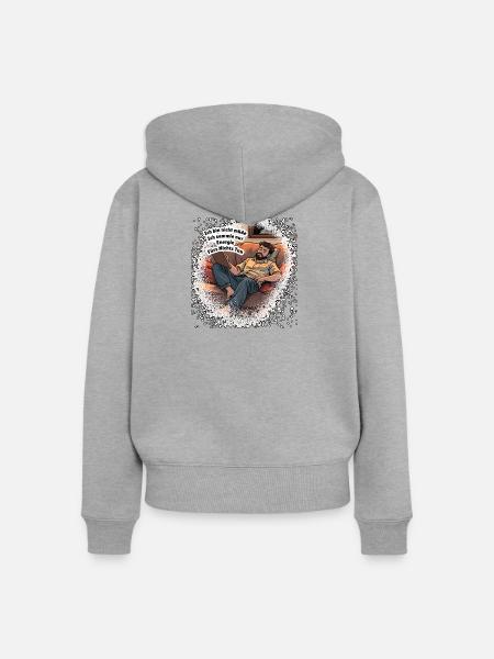 Energie fürs Nichts Tun - Frauen Premium Bio Zip Hoodie - Grau meliert