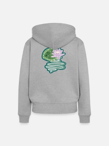 Seerose - Frauen Premium Bio Zip Hoodie - Grau meliert