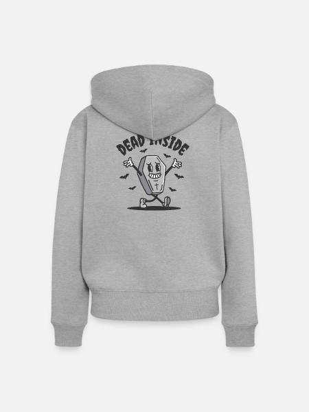 Tot im lustigen Sarg - Frauen Premium Bio Zip Hoodie - Grau meliert
