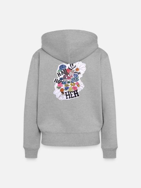 13 BD - Frauen Premium Bio Zip Hoodie - Grau meliert