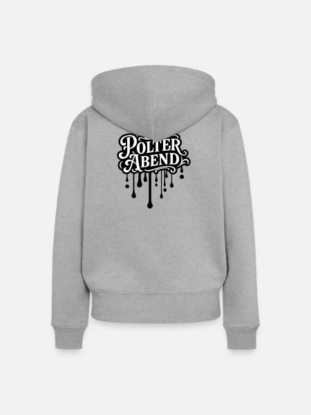 Polter Abend Polterhochzeit - Frauen Premium Bio Zip Hoodie - Grau meliert
